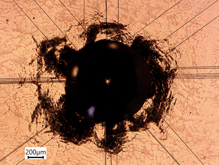 Micrograph of a residual indent 